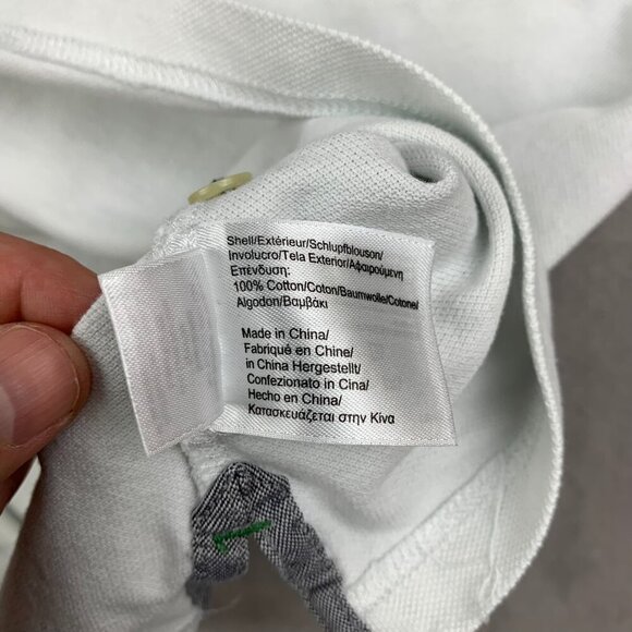 Brooks Brothers Mens Shirt XL White Blue Colorblock Rugby Polo Long Sleeve Crest - Picture 11 of 12